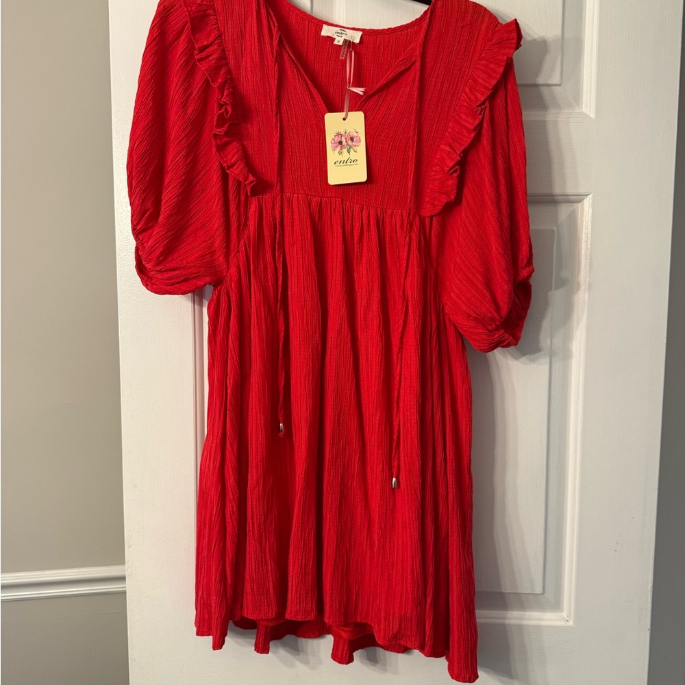 Entro Red Ruffle Dress